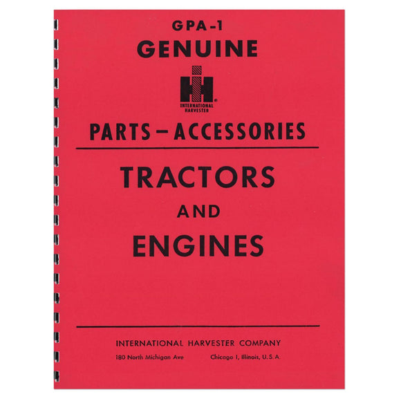 Genuine IH Parts Accessories Service Items & Accessories Manual - Bubs Tractor Parts