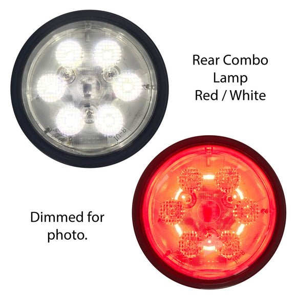 12 Volt LED Rear Combo Lamp, Red/White - Bubs Tractor Parts