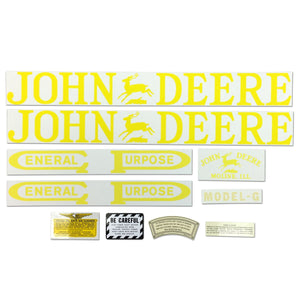 JD G 1923-38: Mylar Decal Set - Bubs Tractor Parts