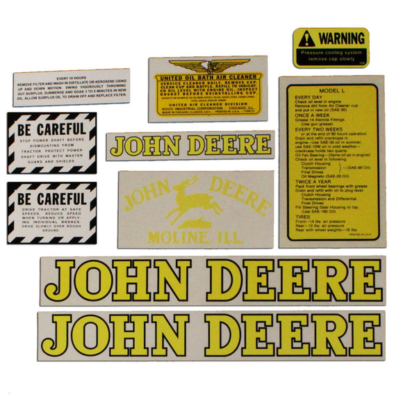 JD L 1939-46: Mylar Decal Set - Bubs Tractor Parts