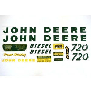 JD 720 Diesel: Mylar Decal Set - Bubs Tractor Parts