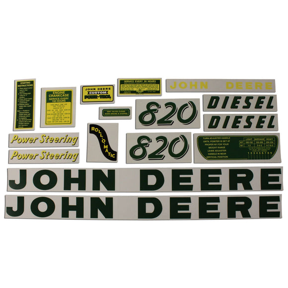 JD 820 Diesel: Mylar Decal Set - Bubs Tractor Parts