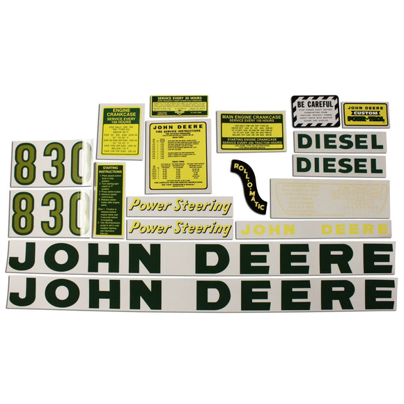 JD 830 Diesel: Mylar Decal Set - Bubs Tractor Parts