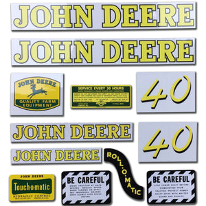 JD 40: Mylar Decal Set - Bubs Tractor Parts