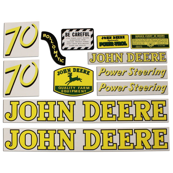 JD 70 Gas: Mylar Decal Set - Bubs Tractor Parts