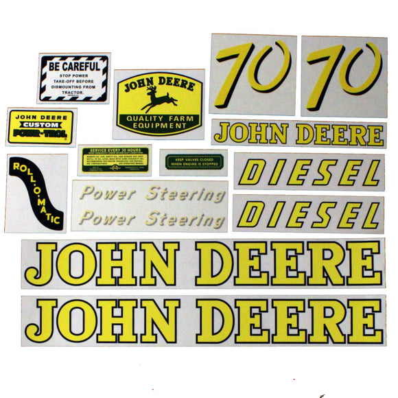 JD 70 Diesel: Mylar Decal Set - Bubs Tractor Parts