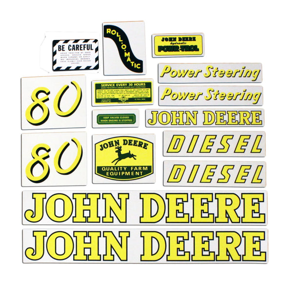 JD 80 Diesel: Mylar Decal Set - Bubs Tractor Parts