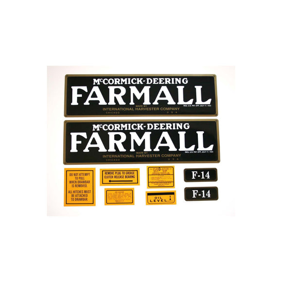 Farmall F-14: Mylar Decal Set - Bubs Tractor Parts