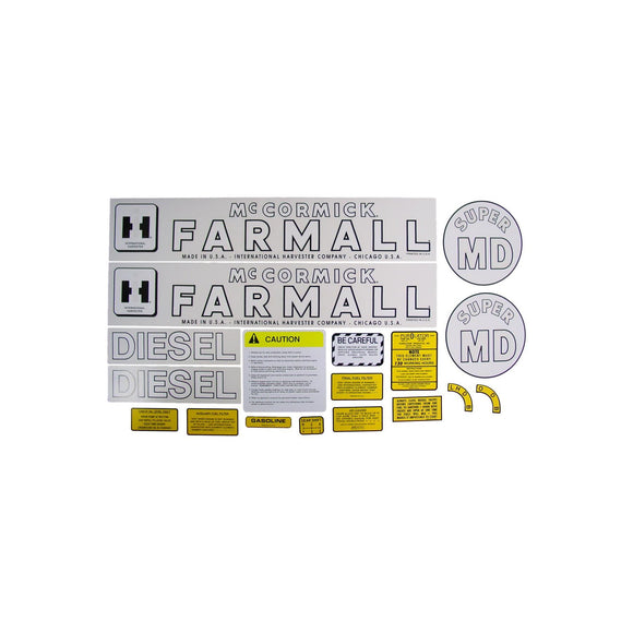 IH Super MD 1952-54: Mylar Decal Set - Bubs Tractor Parts