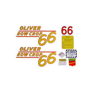 Oliver 66 Rowcrop: Mylar Decal Set - Bubs Tractor Parts
