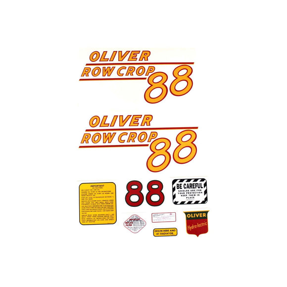 Oliver 88 Rowcrop: Mylar Decal Set - Bubs Tractor Parts