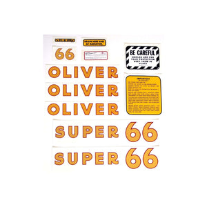 Oliver Super 66: Mylar Decal Set - Bubs Tractor Parts