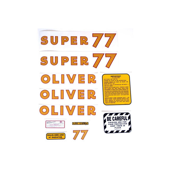 Oliver Super 77: Mylar Decal Set - Bubs Tractor Parts