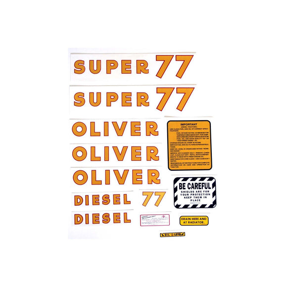 Oliver Super 77 Diesel: Mylar Decal Set - Bubs Tractor Parts