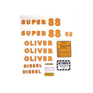 Oliver Super 88 Diesel: Mylar Decal Set - Bubs Tractor Parts