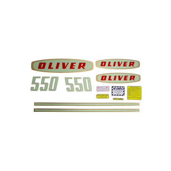 Oliver Early 550 Gas: Mylar Decal Set - Bubs Tractor Parts