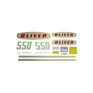Oliver Early 550 Diesel: Mylar Decal Set - Bubs Tractor Parts
