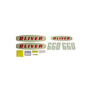 Oliver Early 660 Gas: Mylar Decal Set - Bubs Tractor Parts