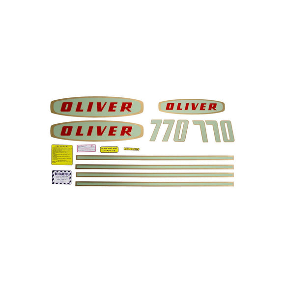 Oliver Early 770 Gas: Mylar Decal Set - Bubs Tractor Parts