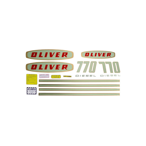 Oliver Early 770 Diesel: Mylar Decal Set - Bubs Tractor Parts