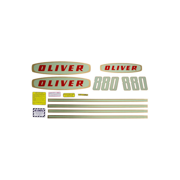 Oliver Early 880 Gas: Mylar Decal Set - Bubs Tractor Parts