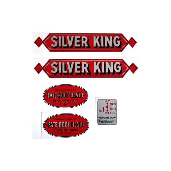 Silver King Red: Mylar Decal Set - Bubs Tractor Parts