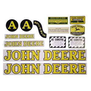JD A Styled Hood 1947-52: Mylar Decal Set - Bubs Tractor Parts