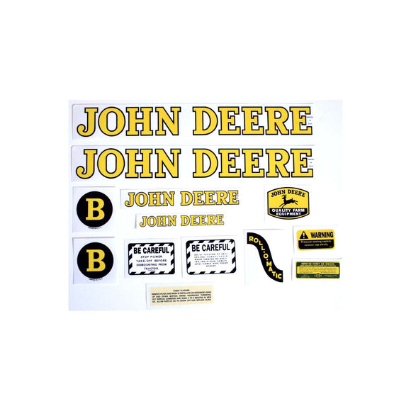 JD B Styled Hood 1947-52: Mylar Decal Set - Bubs Tractor Parts