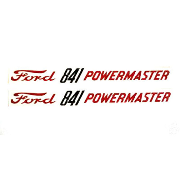 Ford 841 Powermaster: Mylar Decals Hood Pair - Bubs Tractor Parts