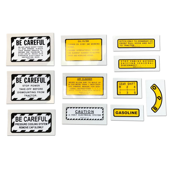 11 Piece Miscellaneous Decal Set (For IH 400, 450 Gas) - Bubs Tractor Parts