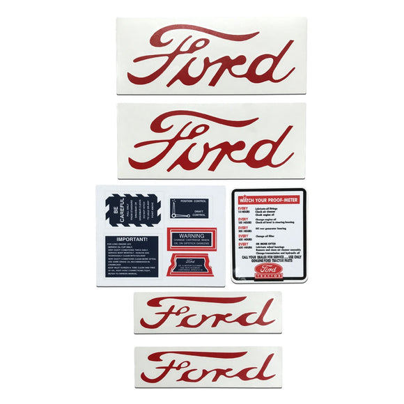 Ford NAA, Jubilee - 9 Piece Vinyl Decal Set - Bubs Tractor Parts