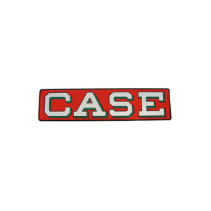 Case Decal -- silver letters, red background - Bubs Tractor Parts