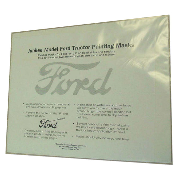 Ford Script Painting Mask Kit (For - Fenders And Hoods) - Bubs Tractor Parts