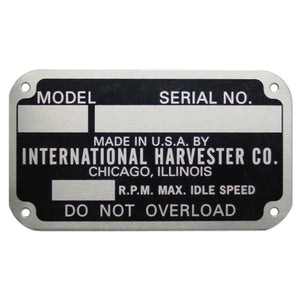 Early Style Serial Number Tag (1939-1949) - Bubs Tractor Parts