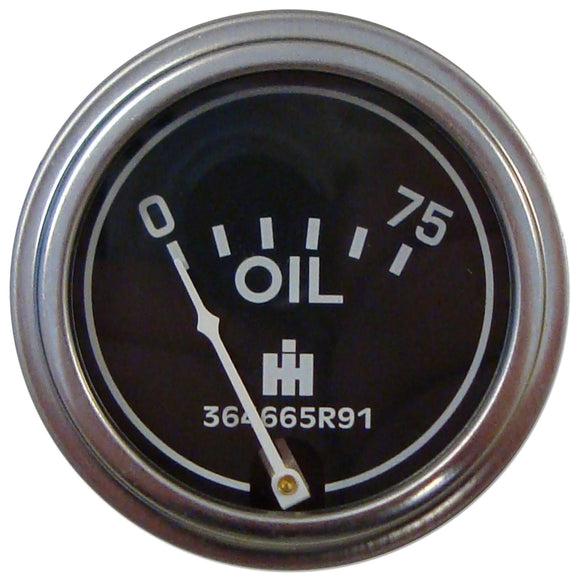 Oil Pressure Gauge (0-75 PSI) - Engine mounted - Bubs Tractor Parts