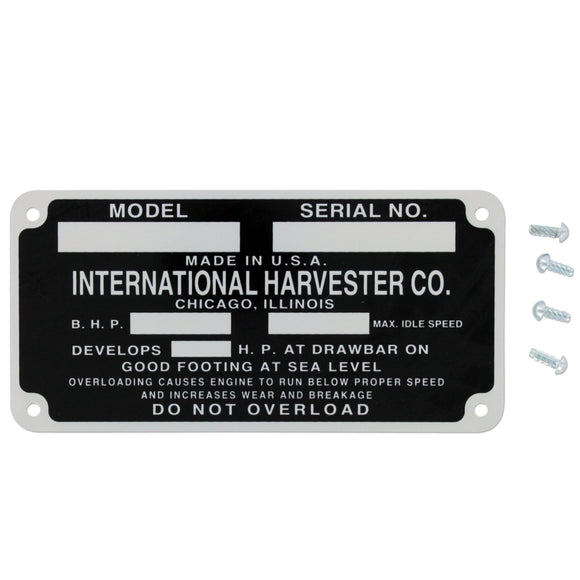 Serial Number Tag - Bubs Tractor Parts