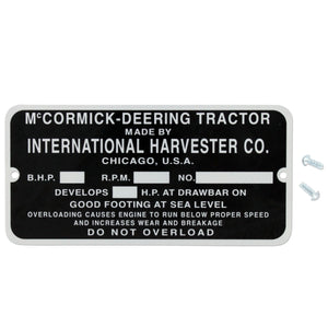 Serial Number Plate - Bubs Tractor Parts