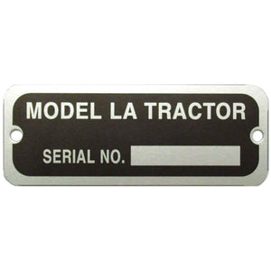 Serial Number Tag With Rivets - Bubs Tractor Parts