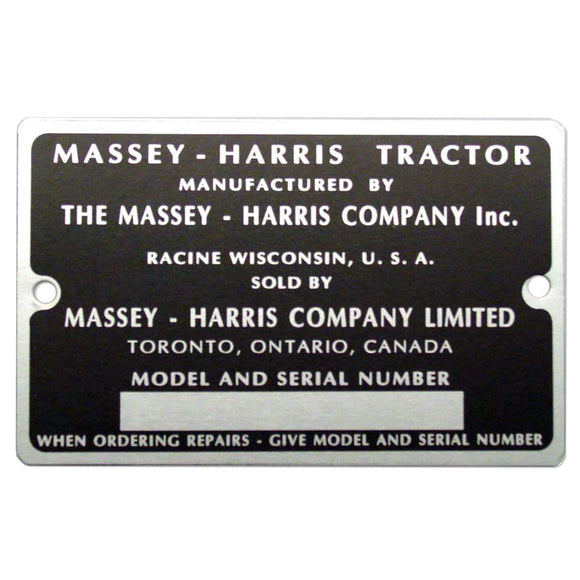 Serial Number Tag With Rivets - Bubs Tractor Parts