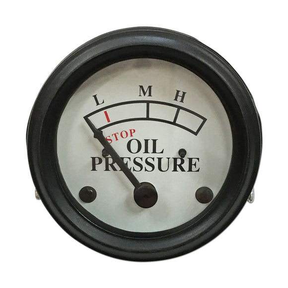 Oil Pressure Gauge (0-25 PSI) - Dash mounted, White Face - Bubs Tractor Parts
