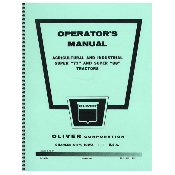 Operators Manual - Bubs Tractor Parts