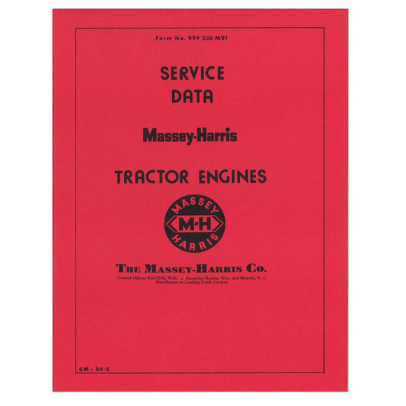 Manual -- MH Service Data For Tractor Engines - Bubs Tractor Parts