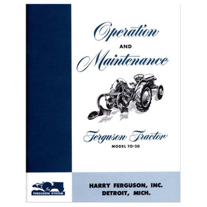Feguson To20 Operation & Maintenance Manual - Bubs Tractor Parts