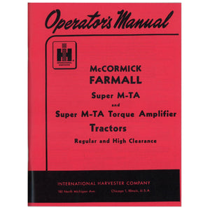 Operators Manual: Farmall Super MTA Gas - Bubs Tractor Parts