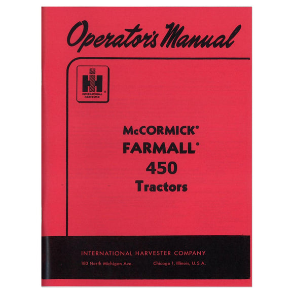 Operators Manual: Farmall 450 - Bubs Tractor Parts
