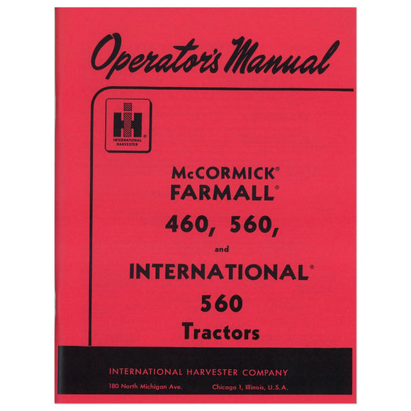 Operators Manual: Farmall 560 Gas - Bubs Tractor Parts