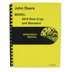 Operators Manual Reprint: JD 3010 Rowcrop & Standard, Gas & Diesel - Bubs Tractor Parts