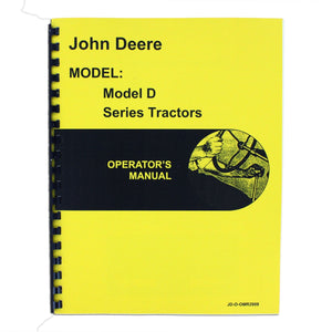 Operators Manual Reprint: JD Styled D Series serial number 143,800 and higher - Bubs Tractor Parts
