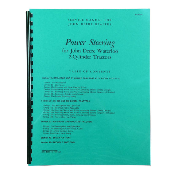 2-Cylinder Power Steering Service Manual Reprint - Bubs Tractor Parts